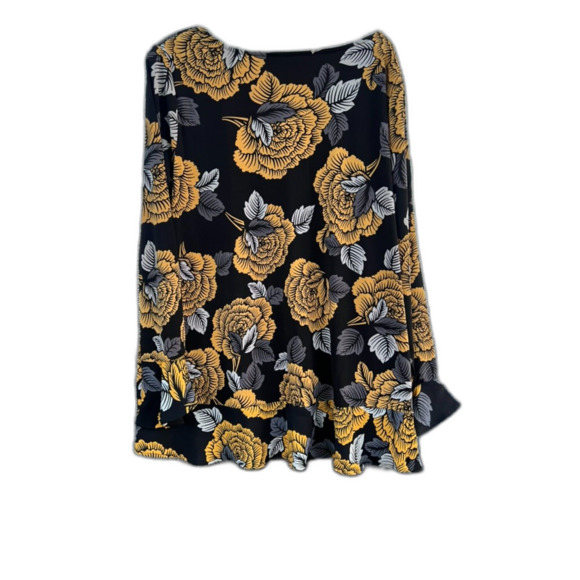 CARMEN MARC VALVO WOMAN BLOUSE SIZE 2X FLORAL PRINT RUFFLE PULLOVER TOP - Picture 2 of 7